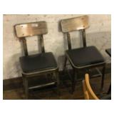 2 Metal Padded Chairs