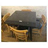 Metal Table & 4 Wood Chairs