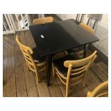 Metal Table & 4 Wood Chairs