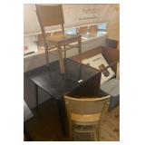 4 Top Metal Table & 2 Wood Chairs