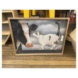 Framed Cow & Cat Print