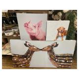 3 Animal Prints on Canvas
