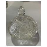 Vintage Cut Glass Candy Dish & Lid