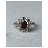 Sterling Silver Beautiful Garnet Cocktail Ring