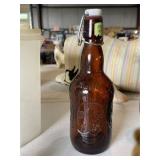 Vintage Amber Glass Beer Bottle