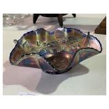 Vintage Fenton Blue Iridescent Bowl
