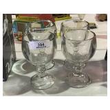 4 Heavy Glass Vintage Beer Goblets