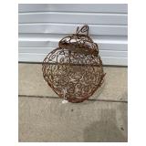 Wrought Iron Egg Shaped Hanging Basket