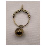 Sterling Silver Charm Holder & Baseball Pendant