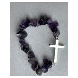 Amethyst Cross Bracelet