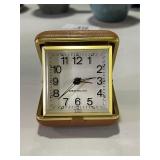 Westclox Leather Case Folding Alarm Clock