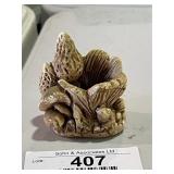 Small Ceramic Mushroom Frog Figurine