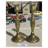 Large Solid Brass Candlesticks