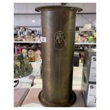Sold Brass Lions Head Umbrella Stand