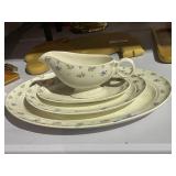 Syracuse China Gravy Boat & Serving Trays
