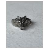 Vintage Sterling Silver Wolf Ring