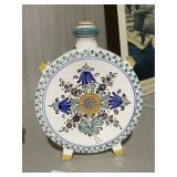 Vintage Modra Majolica Moon Glass Decanter