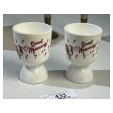 White Milk Glass Double Egg Cups