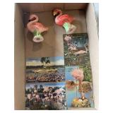 Flamingo Vintage Postcards & Salt / Pepper Set