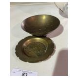Vintage Solid Brass Ashtray & Candy Dish