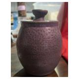 Purple Lidded Pottery Canister