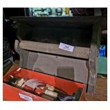 Primitive Style Wooden Shelf & Towel Rack