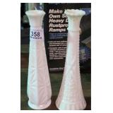 Pair of Milk Glass Cut Vases