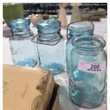 4 Piece Old Fruit Jars