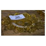 Vintage Amber Glass Petal Plate