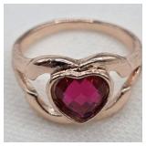 Large Crystal Heart Cocktail Ring