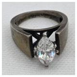 Sterling Silver Marquis Solitaire Ring