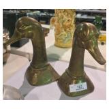 Large Solid Brass Goose Bookends