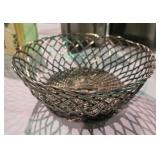 Ornate Silver Woven Basket