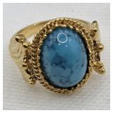 Estate Ornate Turquoise Ring