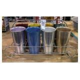 Retro Aluminum Glass Set & Carrier