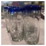 Mexico Cobalt Rim Shot Glasses