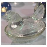 Miniature Glass Hen on Nest
