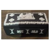 Vintage Wedgwood Black    Jasperware Trinket Box