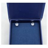 White Sapphire Solitaire Earrings