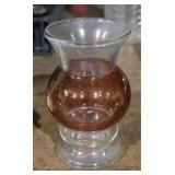 Cranberry / Clear Vintage Vase