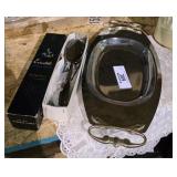 Flatware Serving Platter & Lace Table Runner