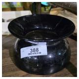 Vintage Black Ceramic Spittoon