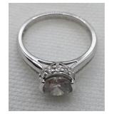 Sterling Silver White Sapphire Bezel Set Solitaire