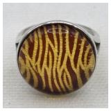 Sterling silver Acrylic Retro Ring