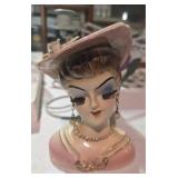 Vintage Ceramic Lady Head Vase