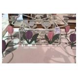 Large Metal Basket & 2 Sets of Candleholders
