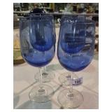 4 Piece Cobalt Blue Wine Goblets