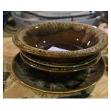 Brown Glaze Bowls & Plate