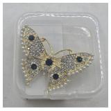 Beautiful Crystal Butterfly Vintage Brooch