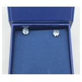 Blue Topaz Solitaire Earrings